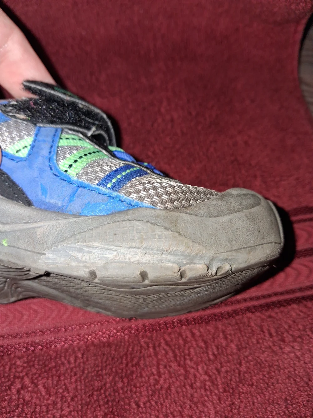 OshKosh B'gosh Gray, Green & Blue Kids' Sneakers SIZE 6